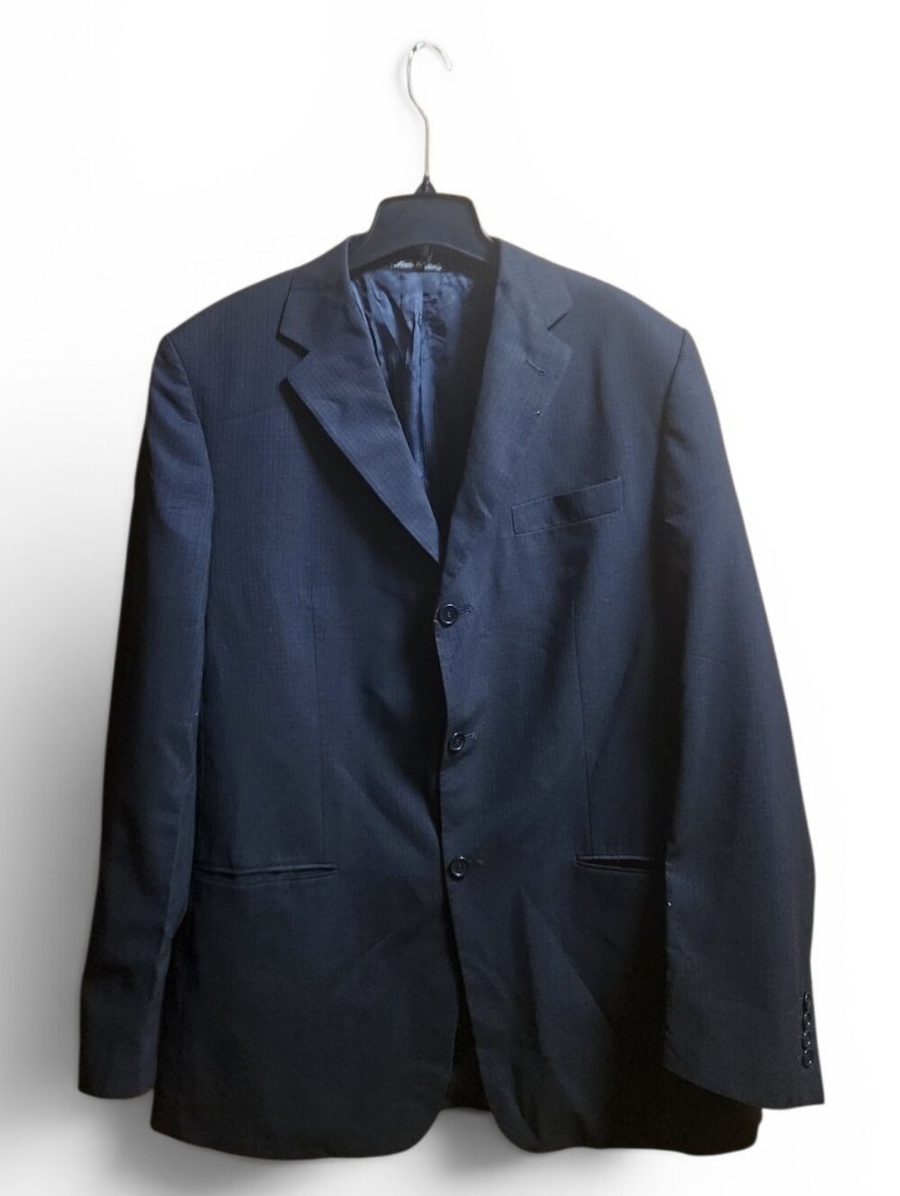 Jhane Barnes Dark Navy Three-Button Single-Breasted Blazer